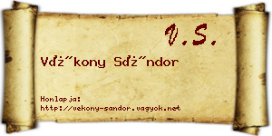Vékony Sándor névjegykártya